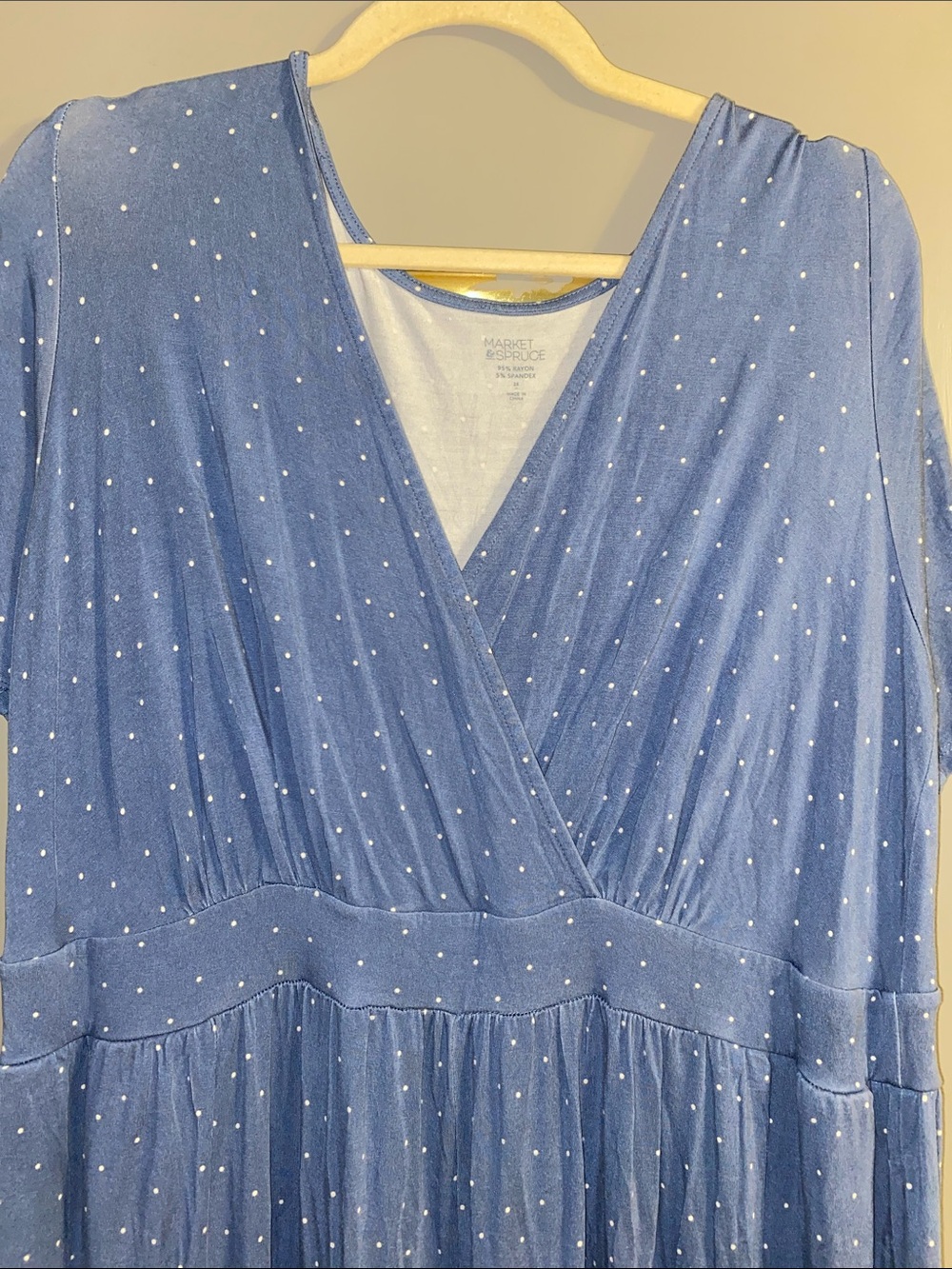Market & Spruce Blue Polka Dot Wrap-Style Jumpsuit 2XL - Picture 3 of 6